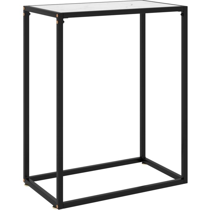 Mesa consola vidrio templado blanco 60x35x75 cm