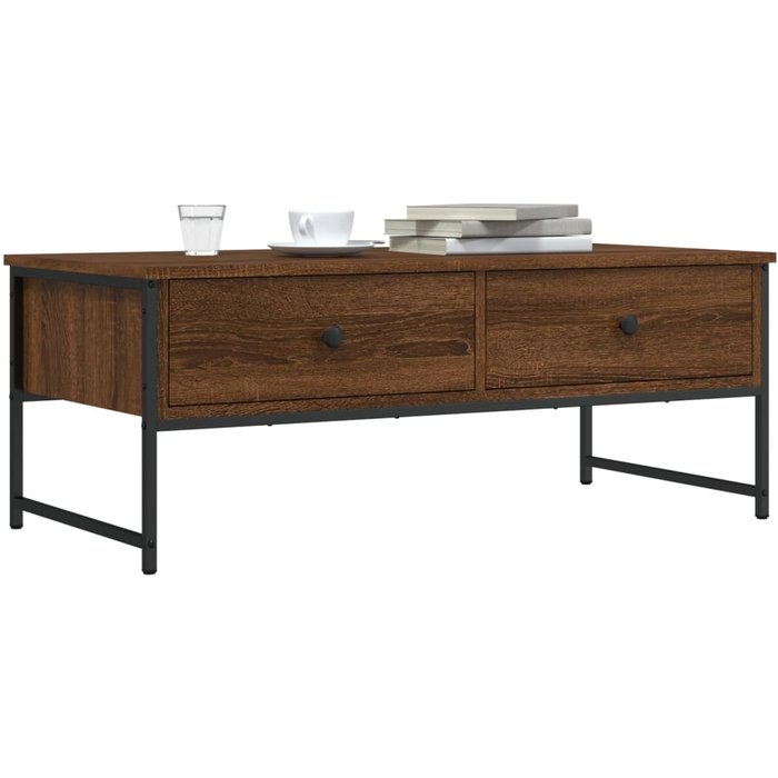 Mesa de centro de roble marrón, 101x49x39,5 cm, madera de ingeniería.