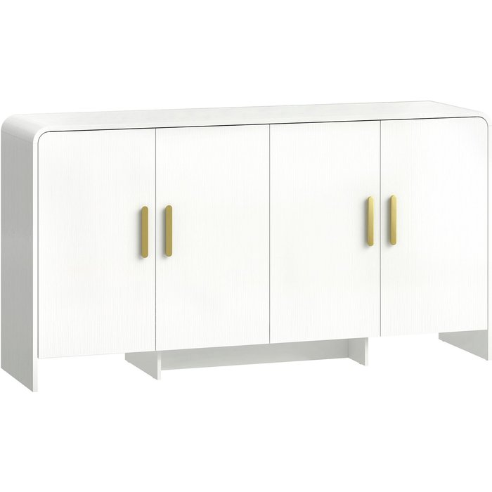 Aparador de cocina homcom mdf blanco 152x40x80 cm