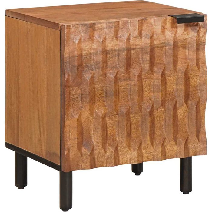 Mesilla de noche marrón, 40 x 33,5 x 46 cm