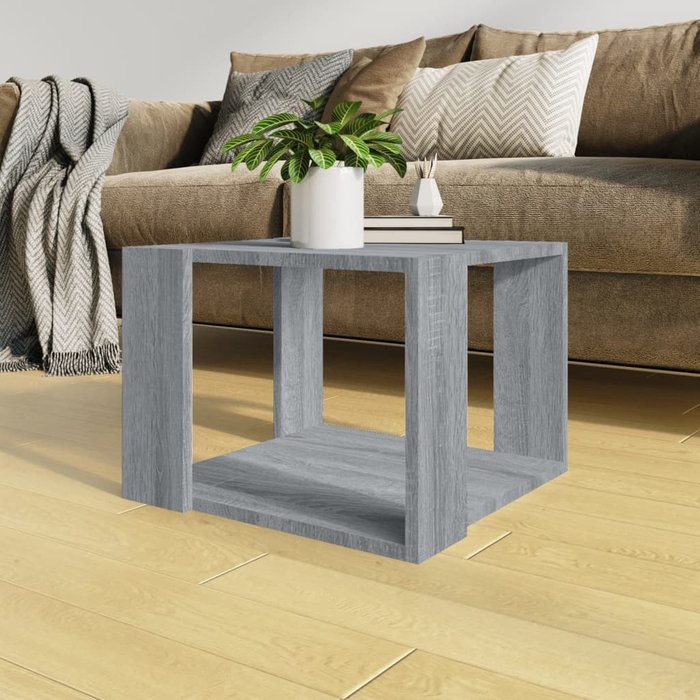 Maison exclusive - mesa de centro madera contrachapada gris sonoma 40x40x30 cm