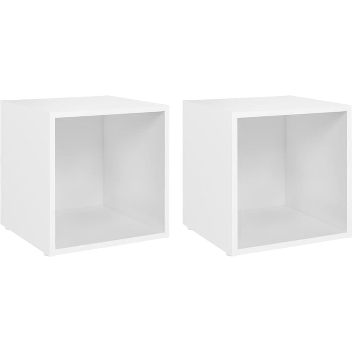 Mueble tv 2 piezas contrachapado blanco 37x35x37 cm - comfortxl