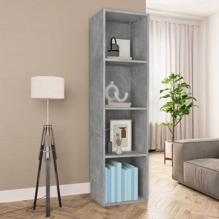 Librería/mueble tv gris hormigón 36 x 30 x 143 cm aglomerado