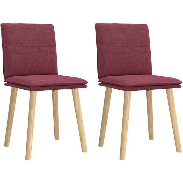 Sillas de comedor 2 unidades tela rojo tinto vidaxl