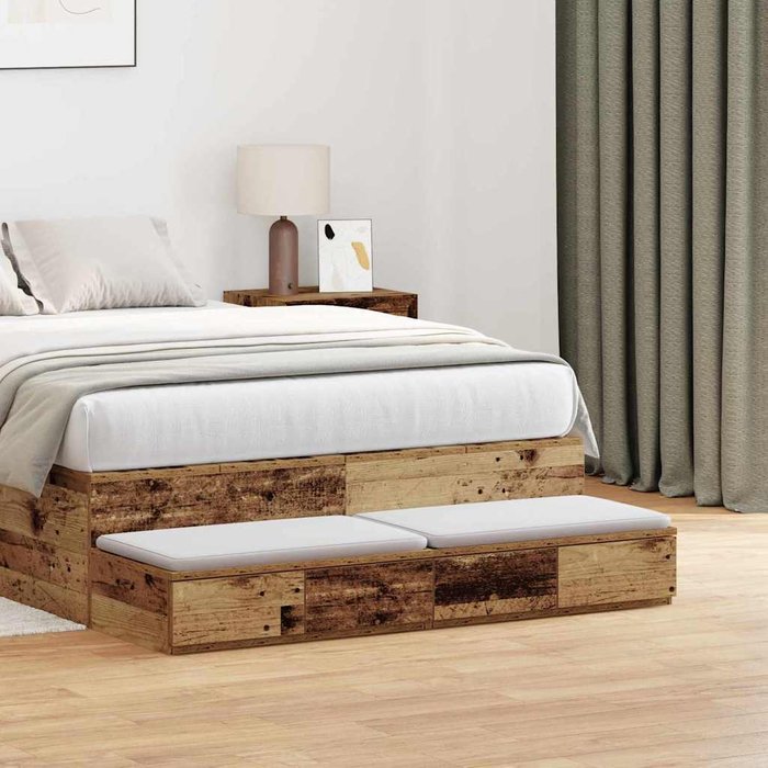 Maison exclusive - cajones de cama con cajón madera vieja 120 x 36,5 x 16,5 cm