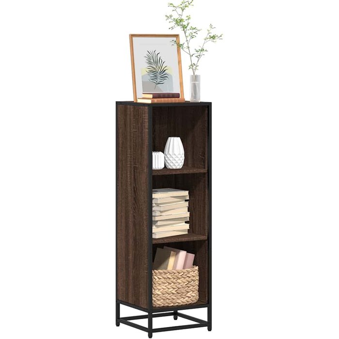 Librería de roble marrón, 33,5 x 33 x 107,5 cm, madera de ingeniería. - pangivo