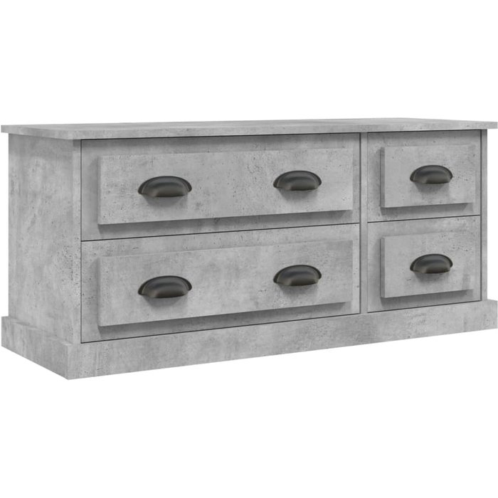 Mueble de tv de contrachapado gris hormigón 100x35,5x45 cm - comfortxl