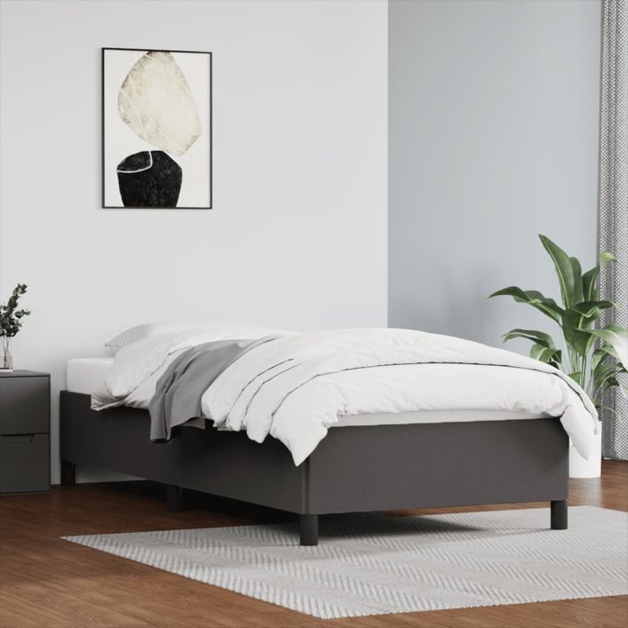 Maison exclusive - estructura de cama sin colchón cuero sintético gris 90x190 cm