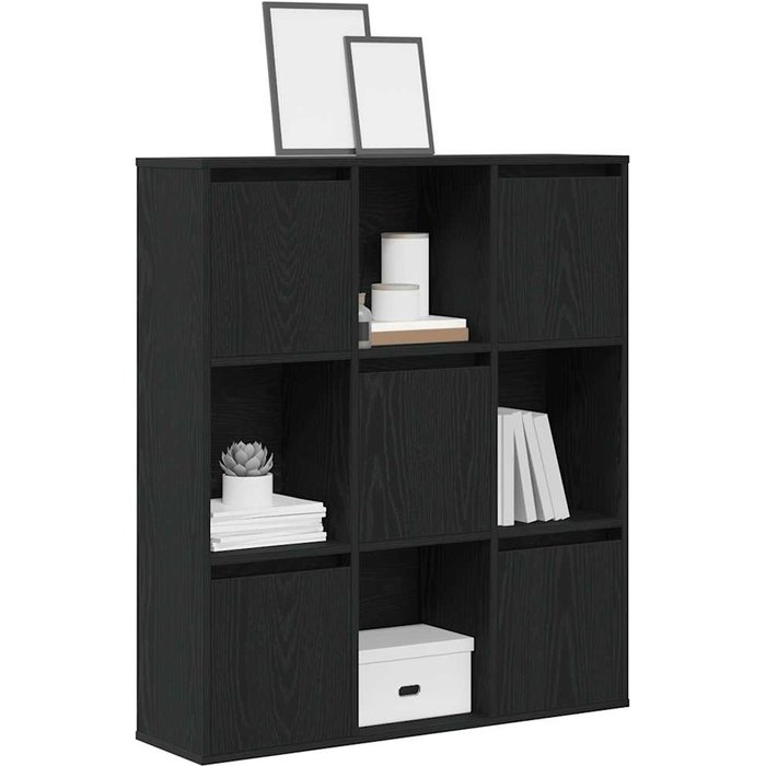 Maison exclusive - estantería de madera de ingeniería roble negro 89x24x101,5 cm