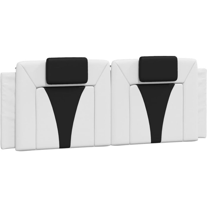 Cabecero de cama acolchado cuero sintético blanco negro 140 cm - comfortxl