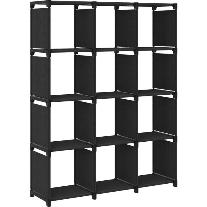 Maison exclusive - estantería de 12 cubos de tela negra 103x30x141 cm