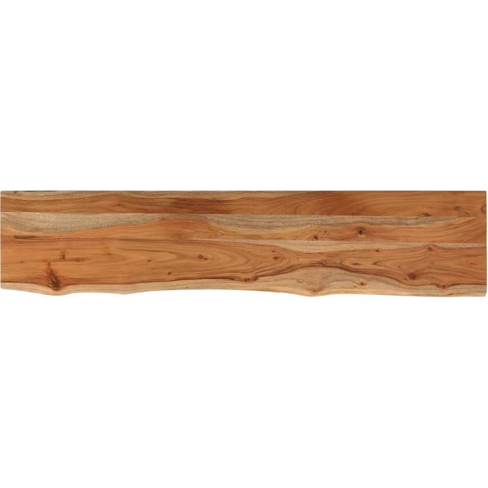 Estante pared rectangular madera acacia borde vivo 120x20x3,8cm - comfortxl