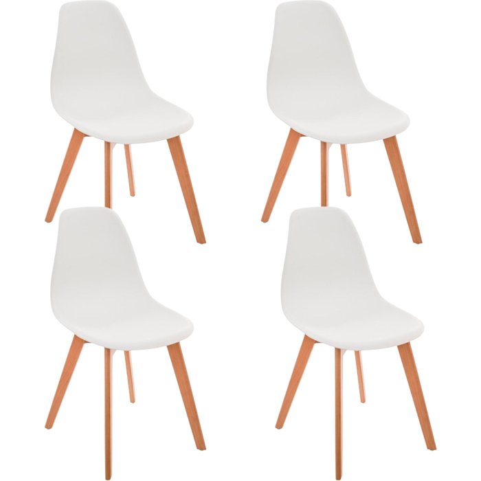 Atmosphera 4x silla infantil escandinava en polipropileno, d34x33x57cm, blanca