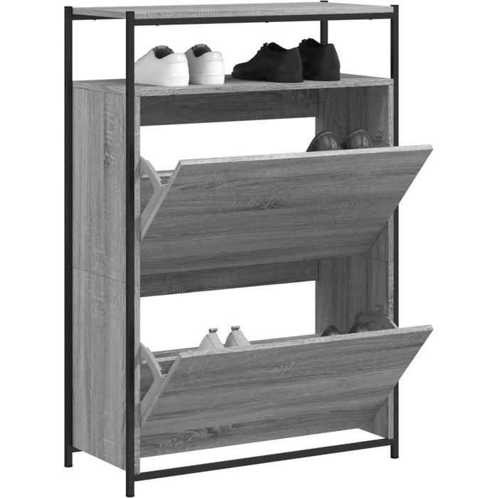 Zapatero sonoma gris, 75x34x112 cm, madera de ingeniería.