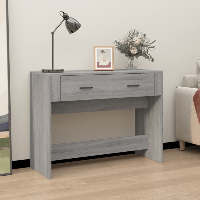 Mesa consola sonoma gris 100x39x75 cm madera de ingeniería