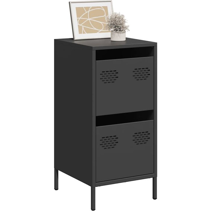 Maison exclusive - aparador de acero laminado en frío negro 35x39x73,5 cm