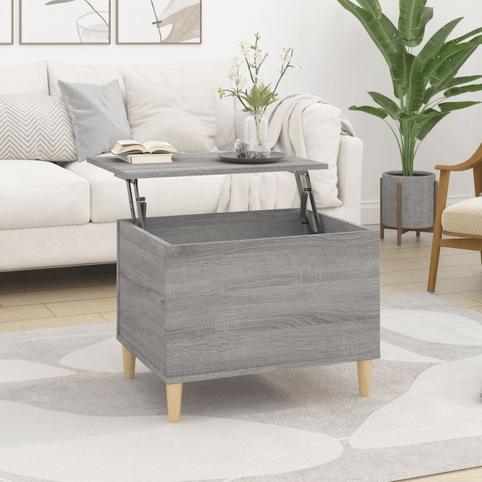 Mesa de centro madera contrachapada gris sonoma 60x44,5x45 cm - comfortxl