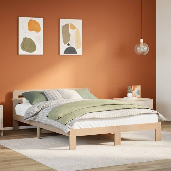 Estructura de cama sin colchón madera maciza de pino 120x190 cm vidaxl