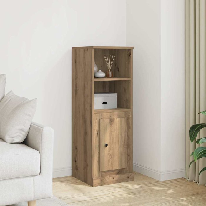 Aparador de roble hecho a mano, 36 x 35,5 x 103,5 cm, madera de ingeniería.