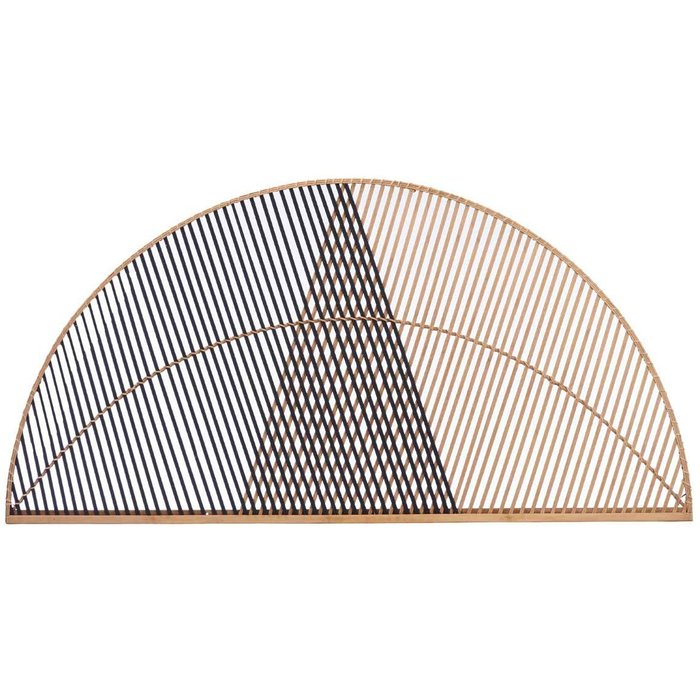 Cabecero de cama triángulo marrón negro ratán 160 x 80,5 x 2 cm