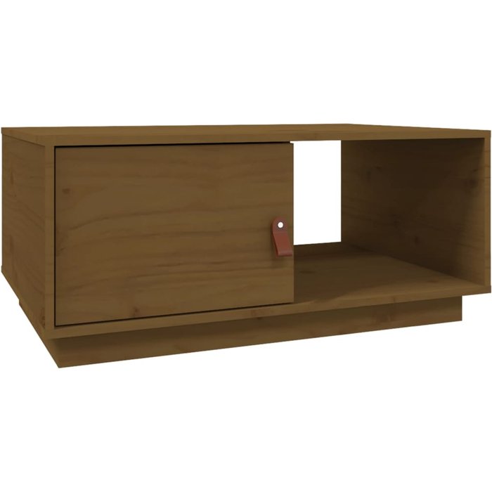 Mesa de centro madera maciza de pino marrón miel 80x50x35,5 cm - comfortxl