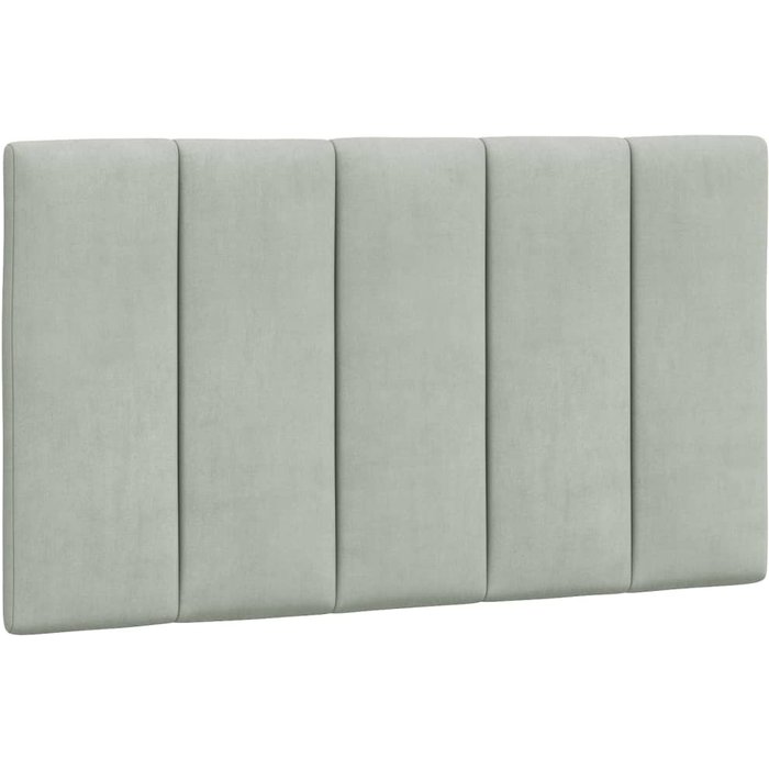 Cabecero de cama acolchado terciopelo gris claro 80 cm - comfortxl
