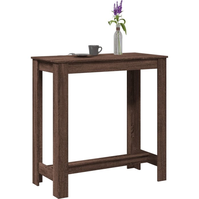 Mesa alta roble marrón 102x50x103,5 cm madera contrachapada