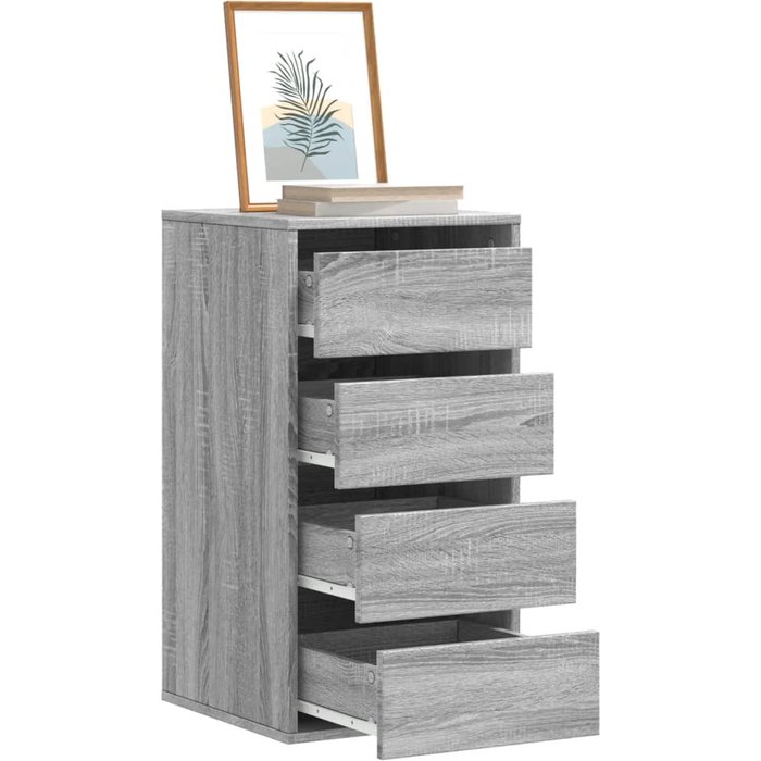 Cómoda de esquina gris sonoma 40x41x76 cm de madera contrachapada