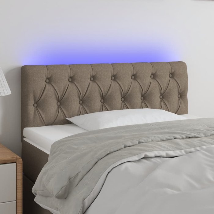Cabecero led taupe 90x7x78/88 cm tela