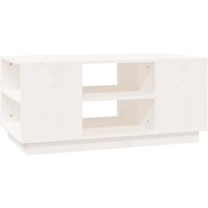 Mesa de centro de madera maciza de pino blanco 90x49x40,5 cm - comfortxl