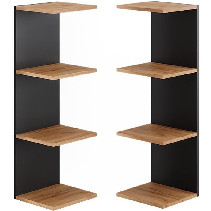 Vicco estantería de pared paolo, antracita, 30 x 95 cm lote de 2