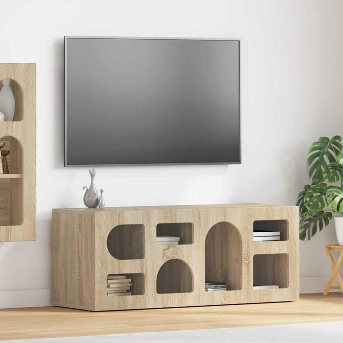 Mueble de tv de roble sonoma 100 x 35 x 40 cm madera de ingeniería