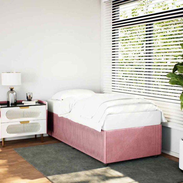 Estructura de cama sin colchón terciopelo rosa 100x200 cm vidaxl