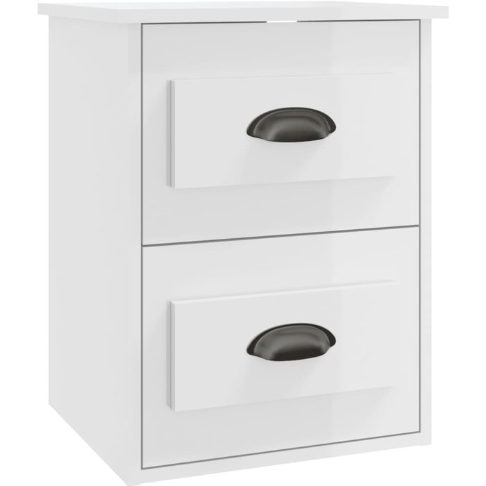 Mesita de noche de pared blanco brillante 41,5x36x53 cm - comfortxl