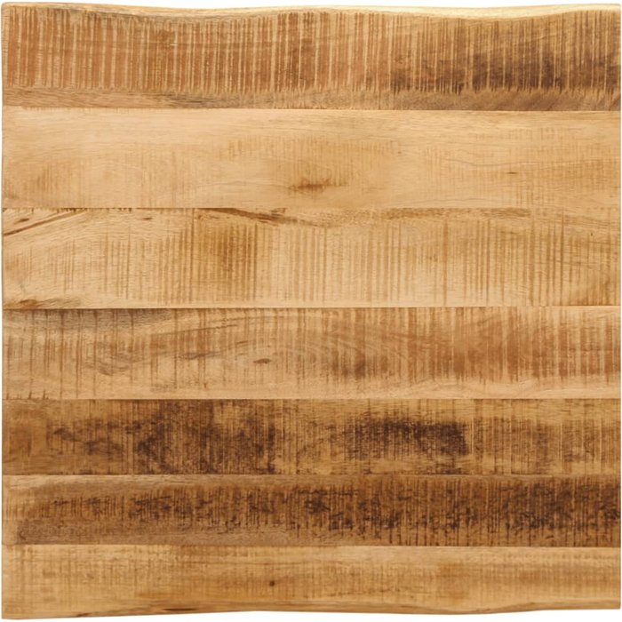 Tablero de mesa de madera de mango natural con borde irregular, 60x60x3,8 cm