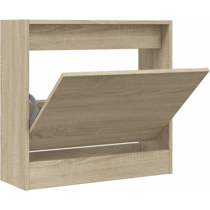 Zapatero de madera de ingeniería de roble sonoma 60x21x57 cm - comfortxl
