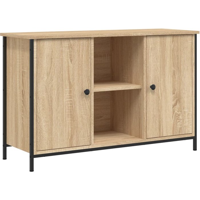 Mueble tv de madera laminada roble sonoma 100x35x65 cm - comfortxl