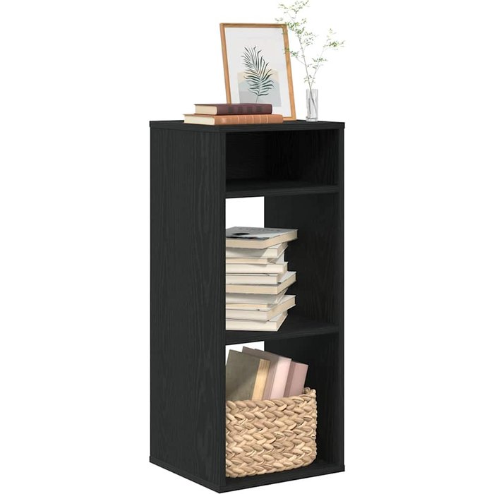 Librería negra 34x31x80 cm madera contrachapada