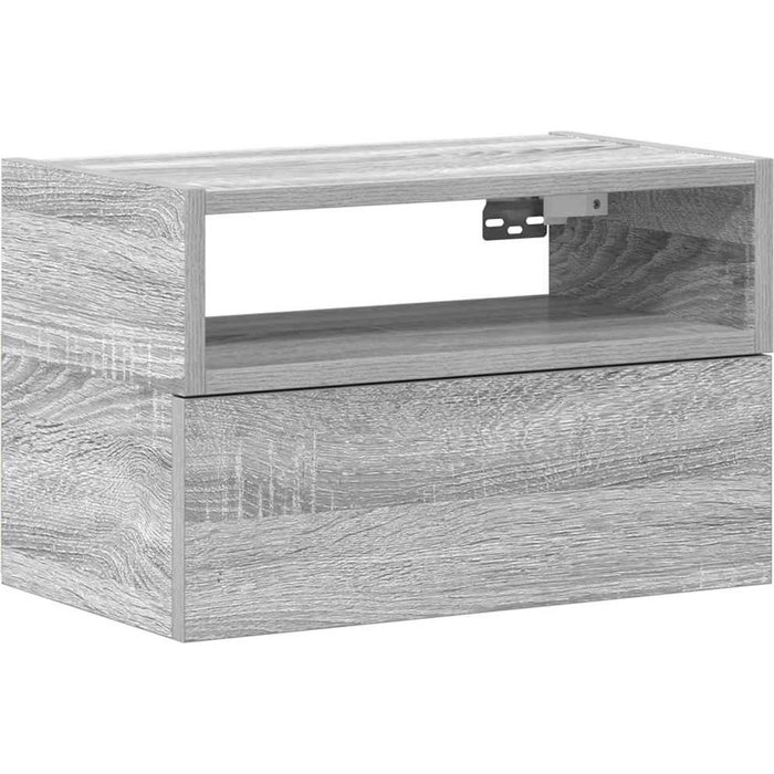 Mesita de noche de pared color gris sonoma 45x26x28,5 cm - comfortxl