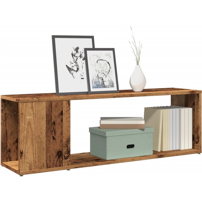 Mueble tv de madera antigua 100x24x32 cm madera contrachapada