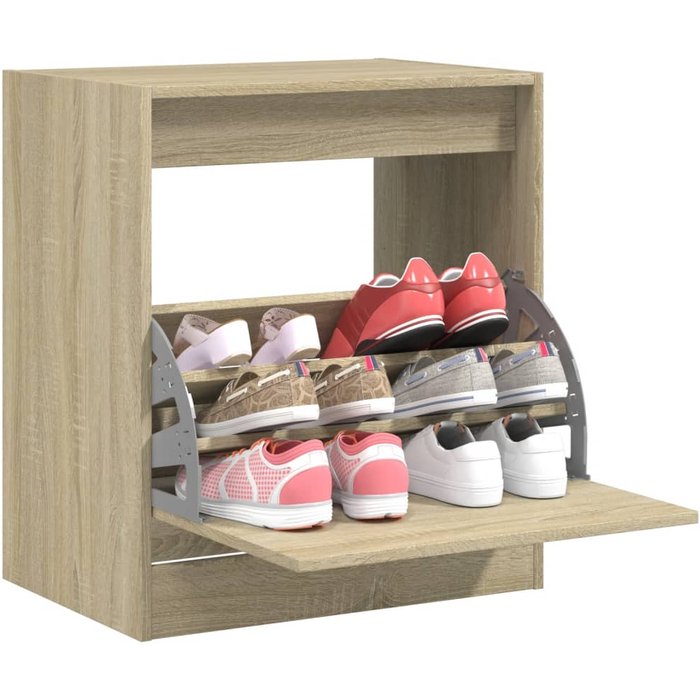 Zapatero roble sonoma 60x42x69 cm madera contrachapada