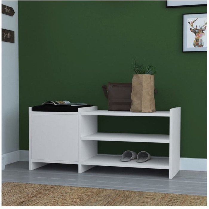 Organizador de zapatos sunno con puerta blanco 44x100x35 cm