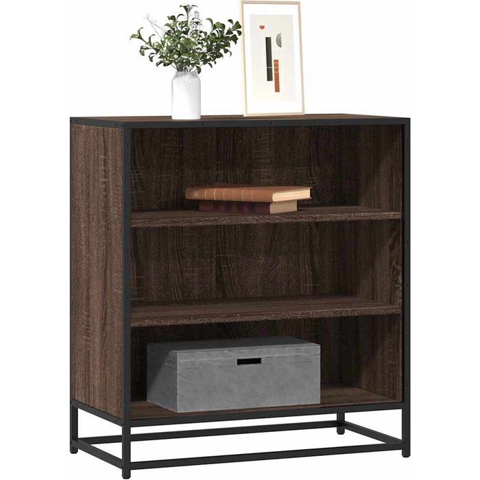 Aparador roble marrón 68x35x76 cm madera contrachapada y metal