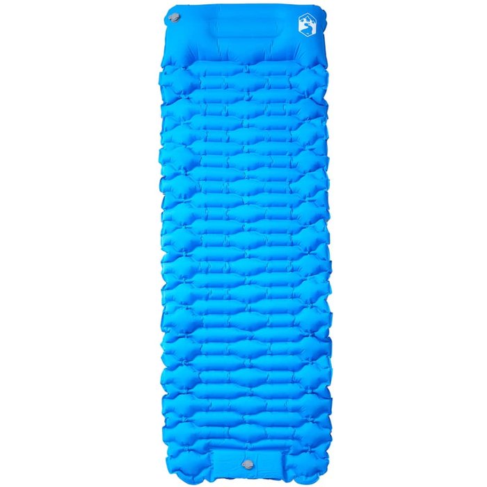 Colchón de camping autoinflable con almohada 1 persona azul cfw354208