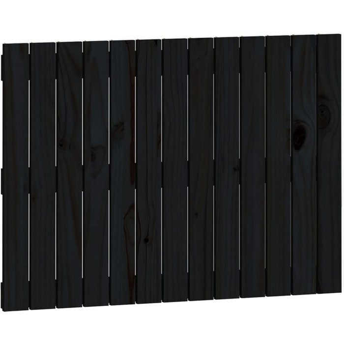 Cabecero de cama - mueble cabecero pared madera maciza pino negro 82,5x3x60 cm
