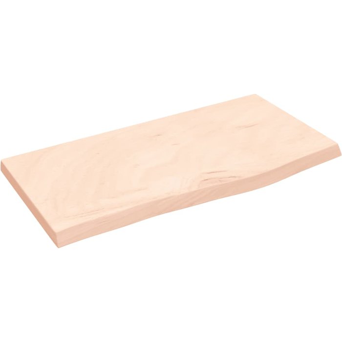Estante de pared de madera maciza de roble sin tratar 60x30x(2-4) cm - comfortxl