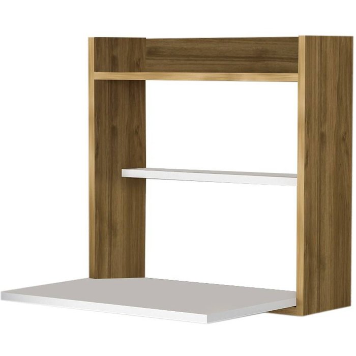 Escritorio de madera laptop - 60 x 19 x 60 cm - blanco, nogal