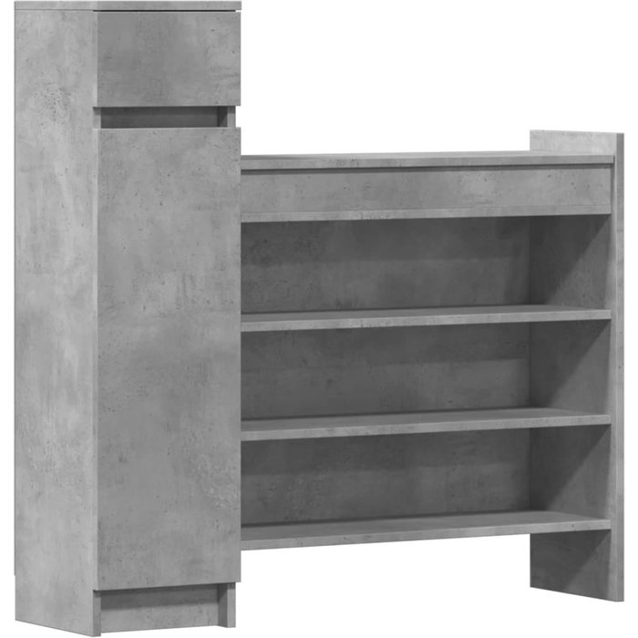 Zapatero madera de ingeniería gris hormigón 100,5x28x100 cm - comfortxl