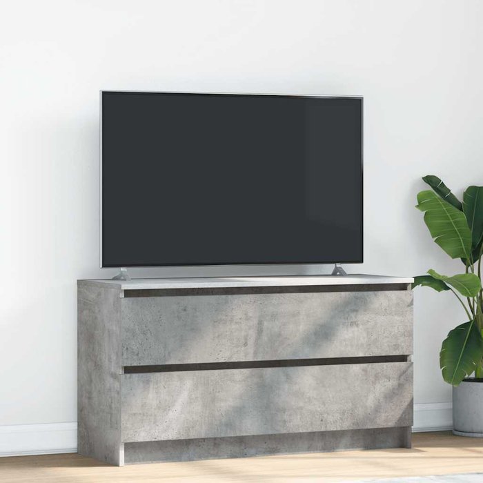 Mueble de tv gris hormigón 100x35x54 cm madera de ingeniería
