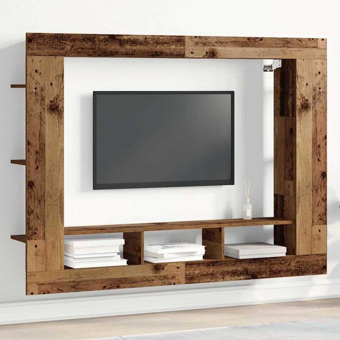 Mueble de tv de madera antigua, 152 x 22 x 113 cm, madera de ingeniería